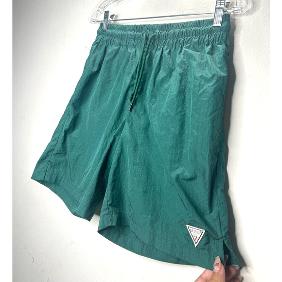 Guess Green Stretch Waist Drawstring Nylon Jogging Shorts Small - Picture 4 of 12